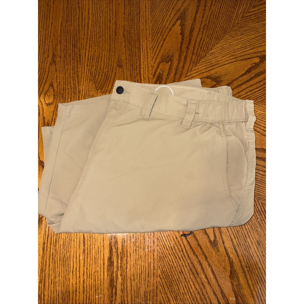 Wrangler Quick Dry Cargo Shorts Mens Size 46 Khaki Performance Series Nylon Hike